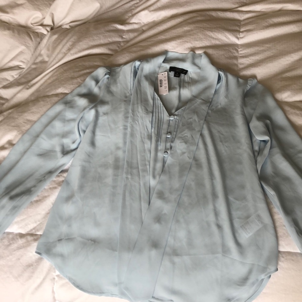 J. Crew 365 powder blue long sleeve blouse